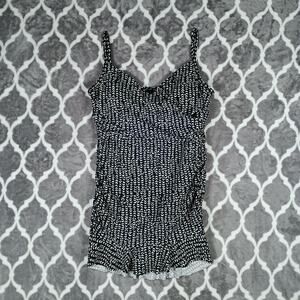La Blanca Swimsuit Women Size 12 Black Skirted One Piece Modest Swim